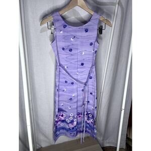Vintage 90s y2K All That Jazz Purple Floral Sleeveless Mini Dress